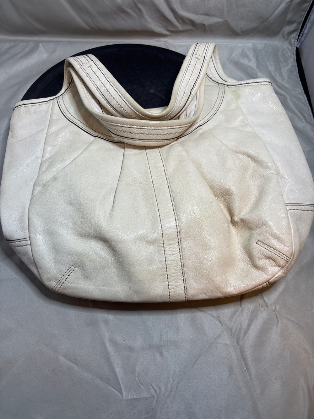 Coach Cream Leather Shoulder Tote